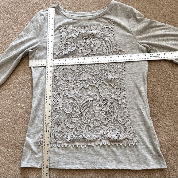 Sundance Lace Traditions Gray Crochet Top - Picture 6 of 8